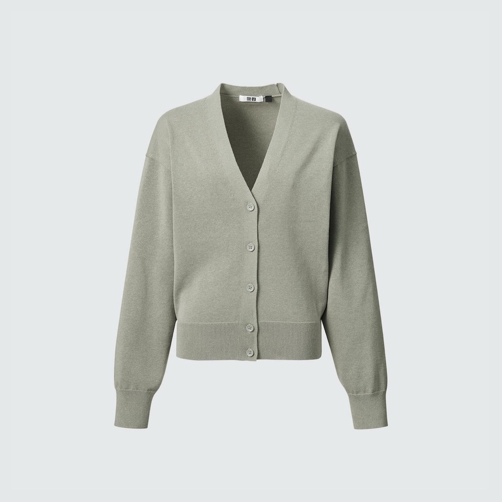 Uniqlo × U Khaki Button-Up Cardigan